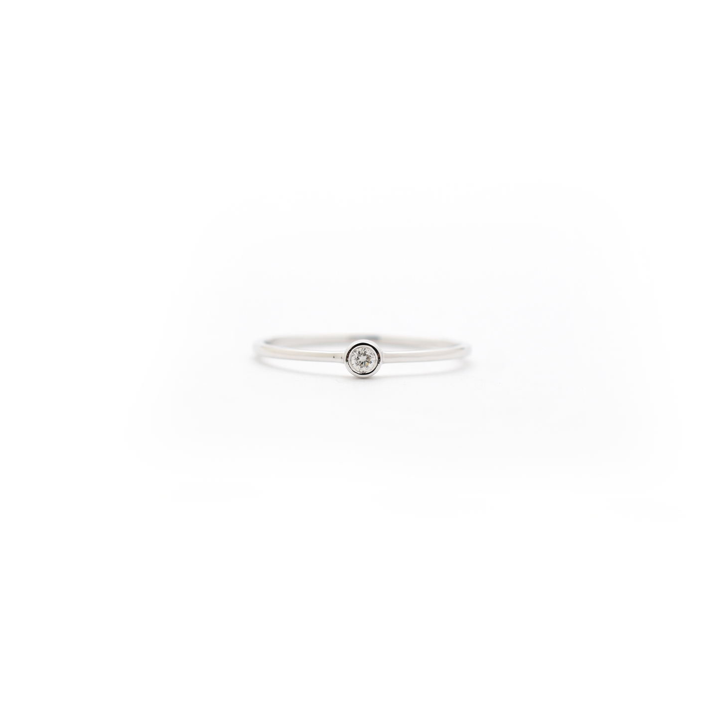 14K Diamond Bezel Ring