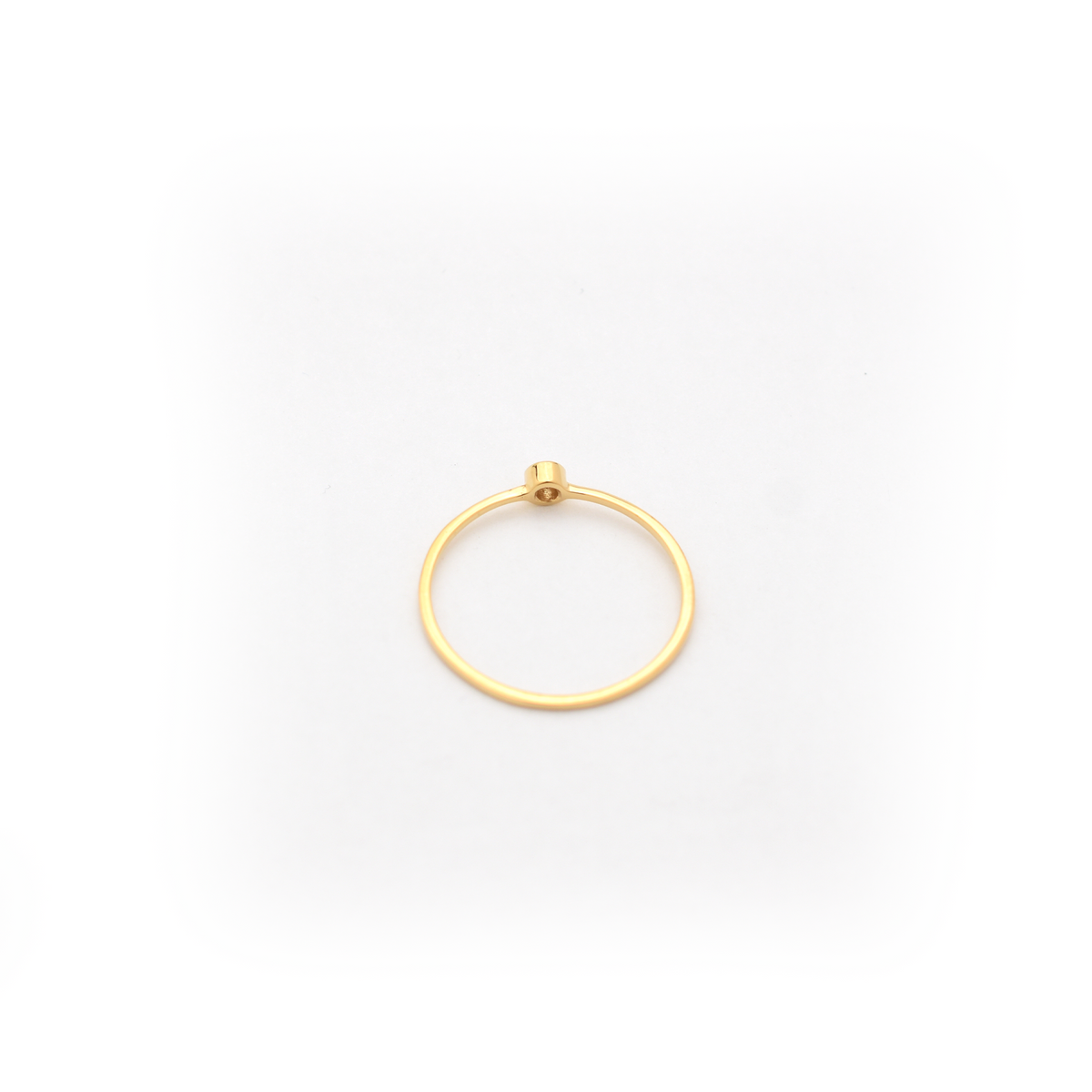 14K Diamond Bezel Ring