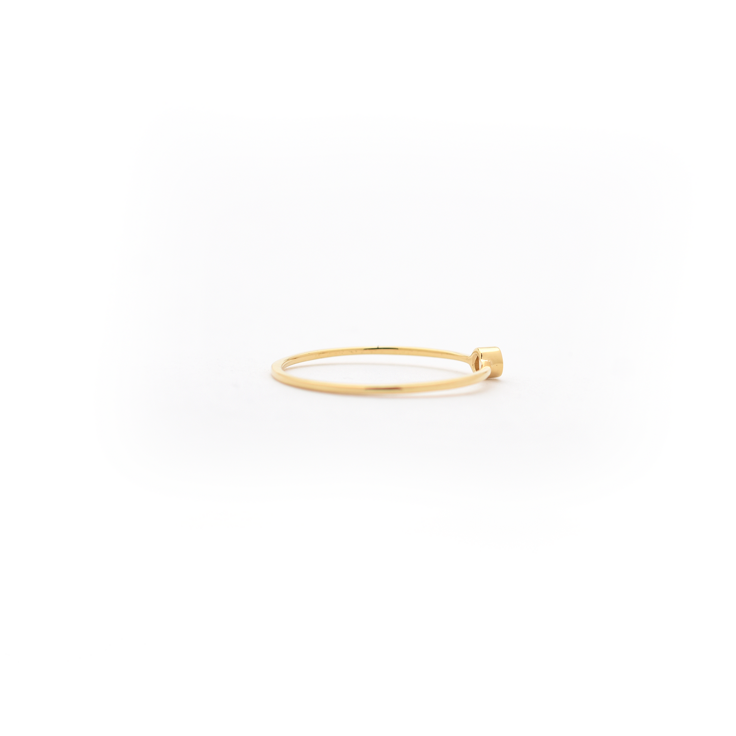 14K Diamond Bezel Ring