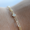 Diamond Star of David Bracelet in 14 k solid gold 