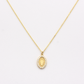14k Diamond Virgin Mary Necklace