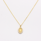14k Diamond Virgin Mary Necklace