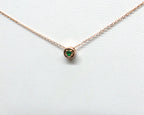 14k Gold Sliding Emerald Necklace