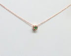 14k Gold Sliding Emerald Necklace
