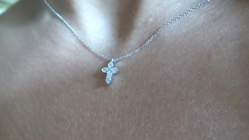 14K Gold Mini Diamond Cross