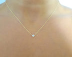 14k Gold Diamond Bezel Necklace 0.15 ct