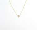 14k Gold Diamond Bezel Necklace 0.15 ct