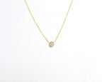 14k Gold Diamond Bezel Necklace 0.15 ct