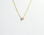 14k Gold Diamond Bezel Necklace 0.15 ct