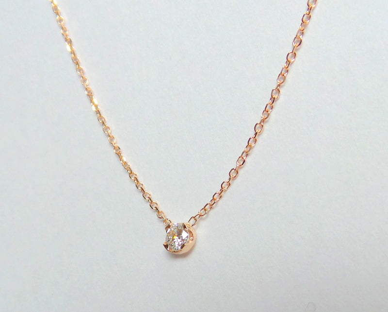 14k Diamond Solitaire Prong Necklace