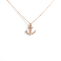 14K Rose Gold Anchor Necklace