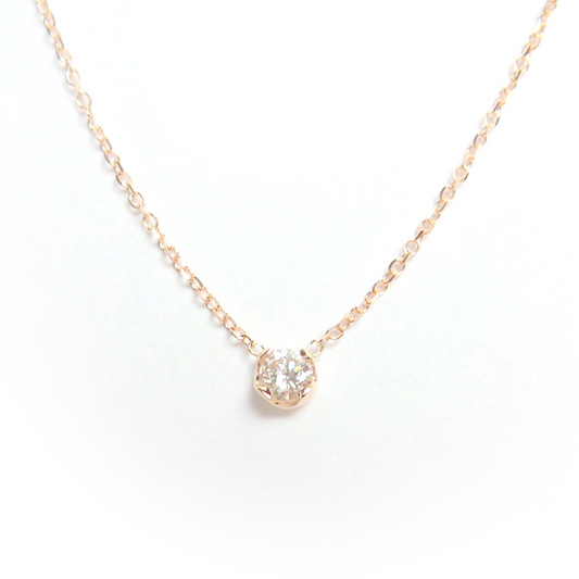 14k Diamond Solitaire Prong Necklace