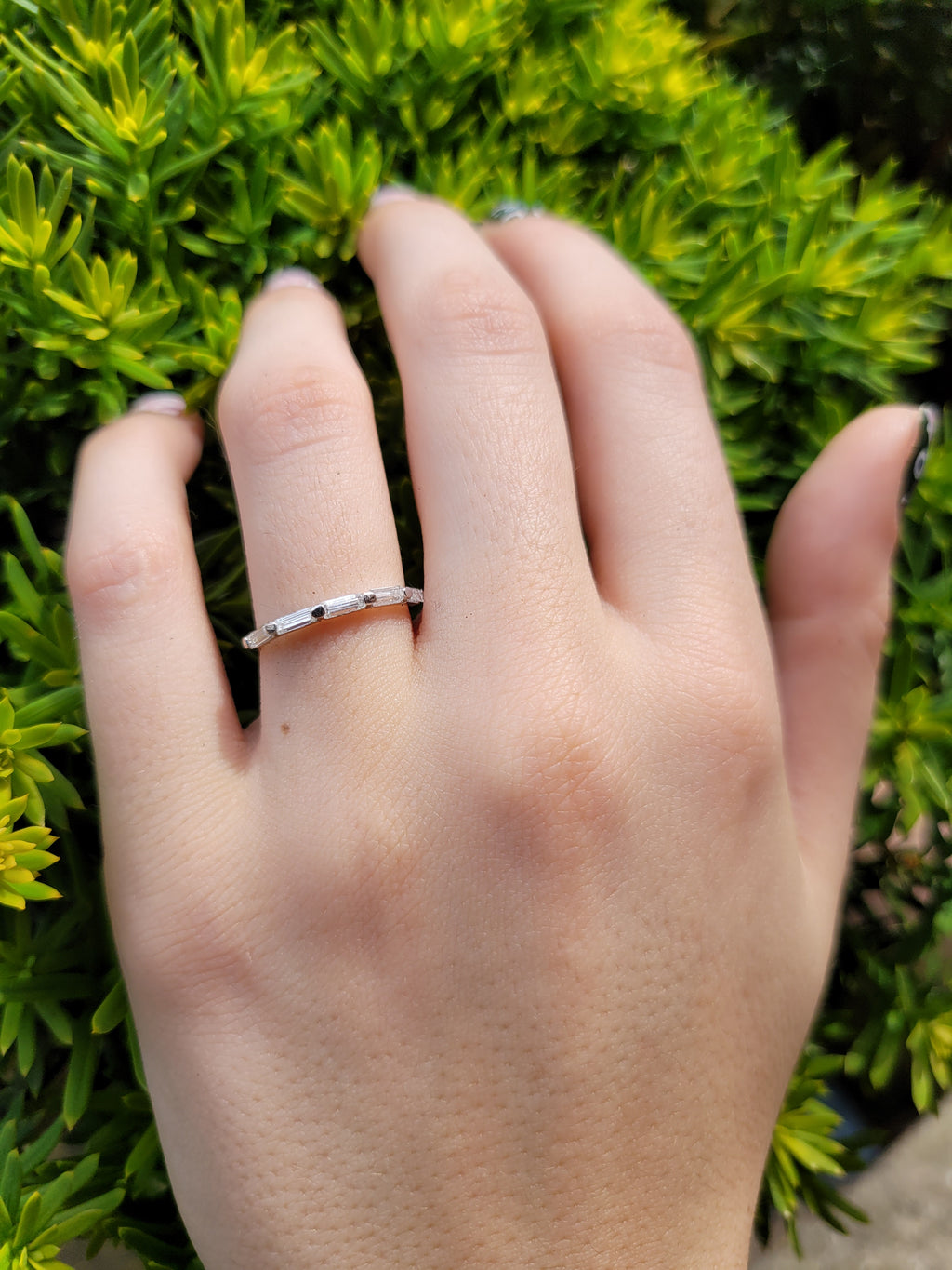 14K Baguette Wedding Band