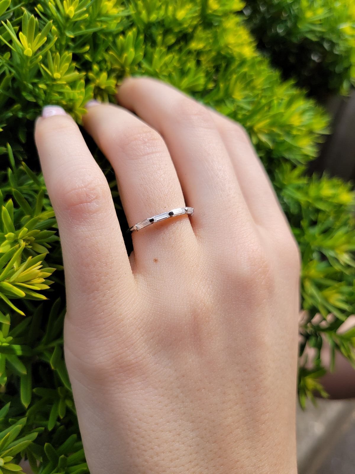 14K Baguette Wedding Band