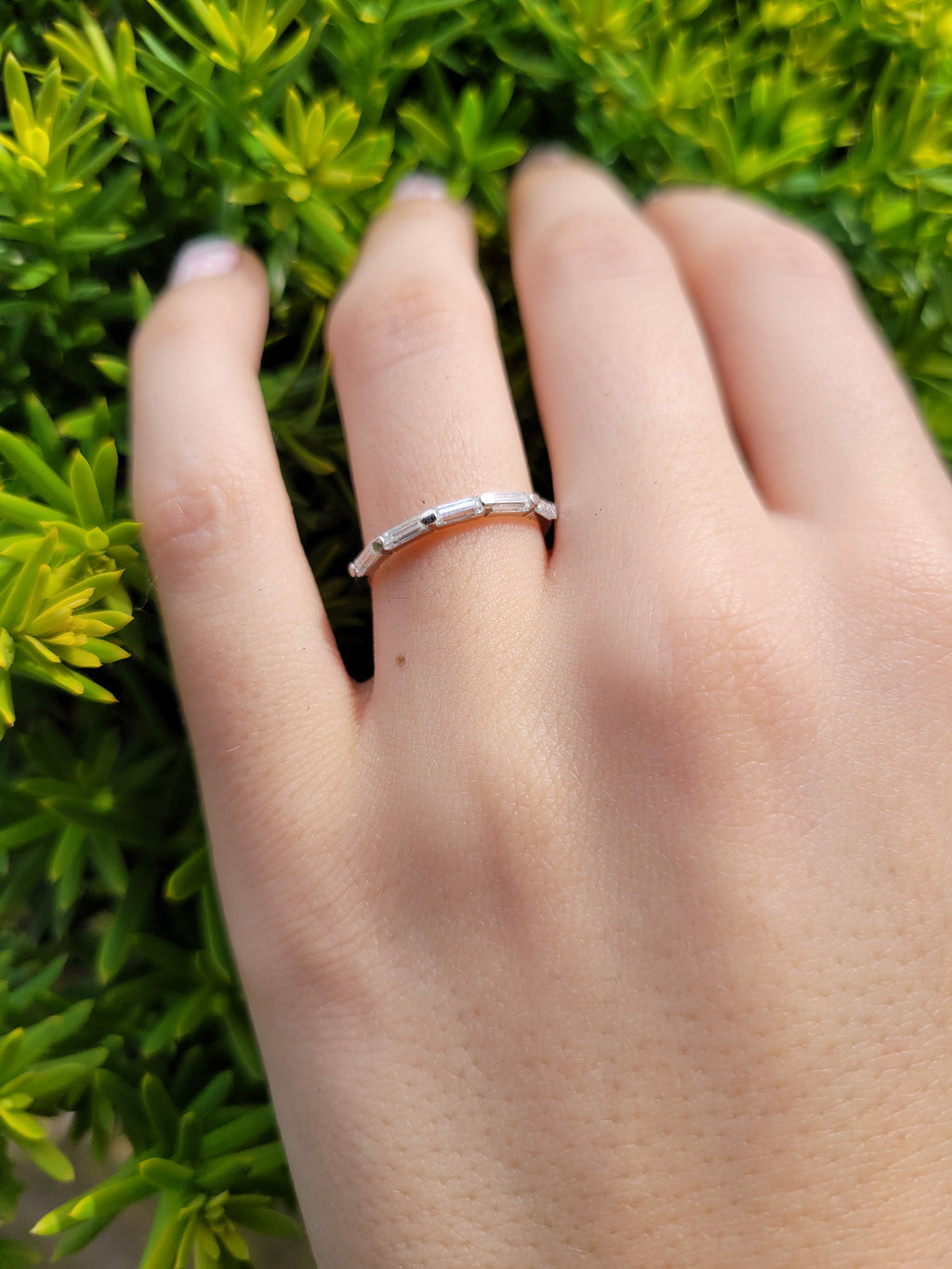 14K Baguette Wedding Band