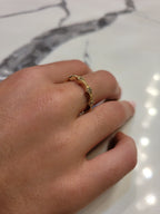 14K Gold Diamond Millgrain Wedding Band