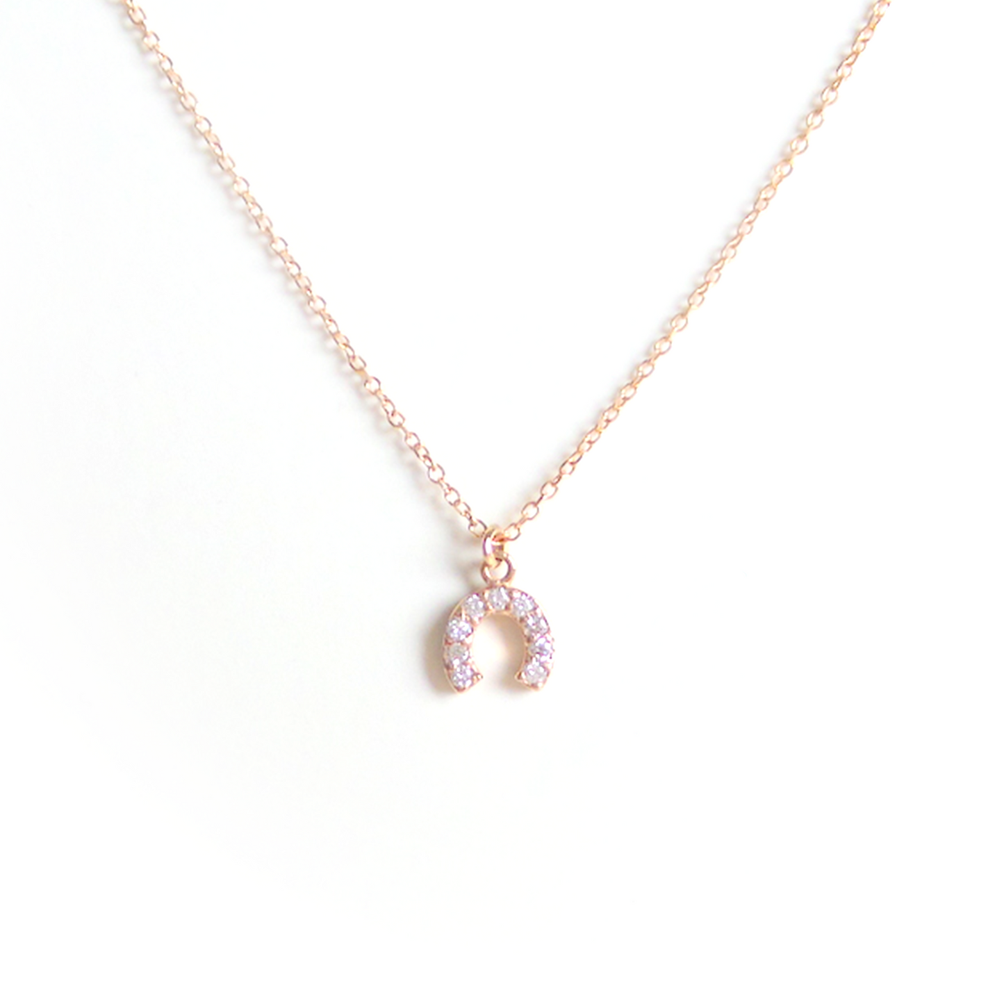 14k Diamond Horseshoe Necklace