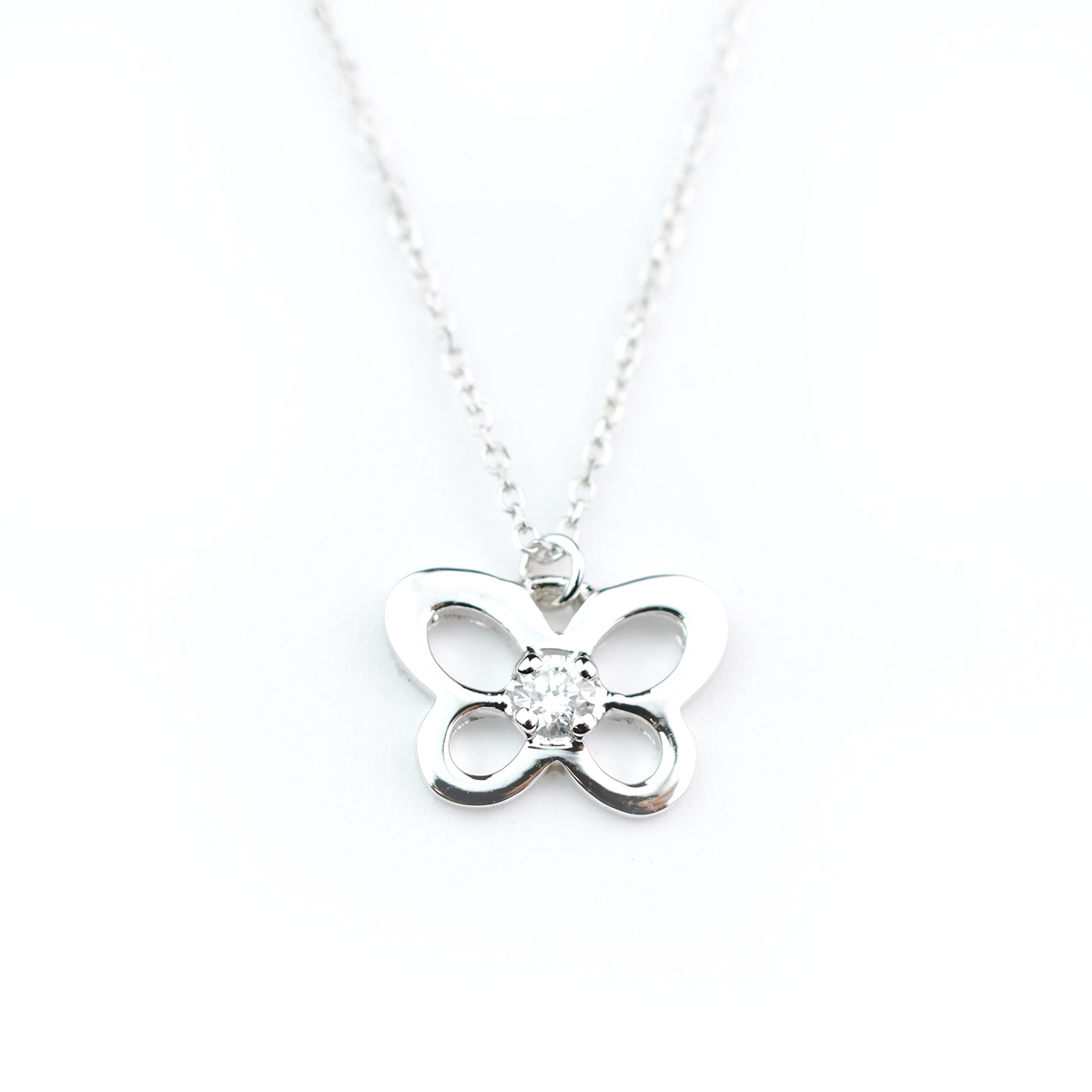 14K Diamond Butterfly Necklace