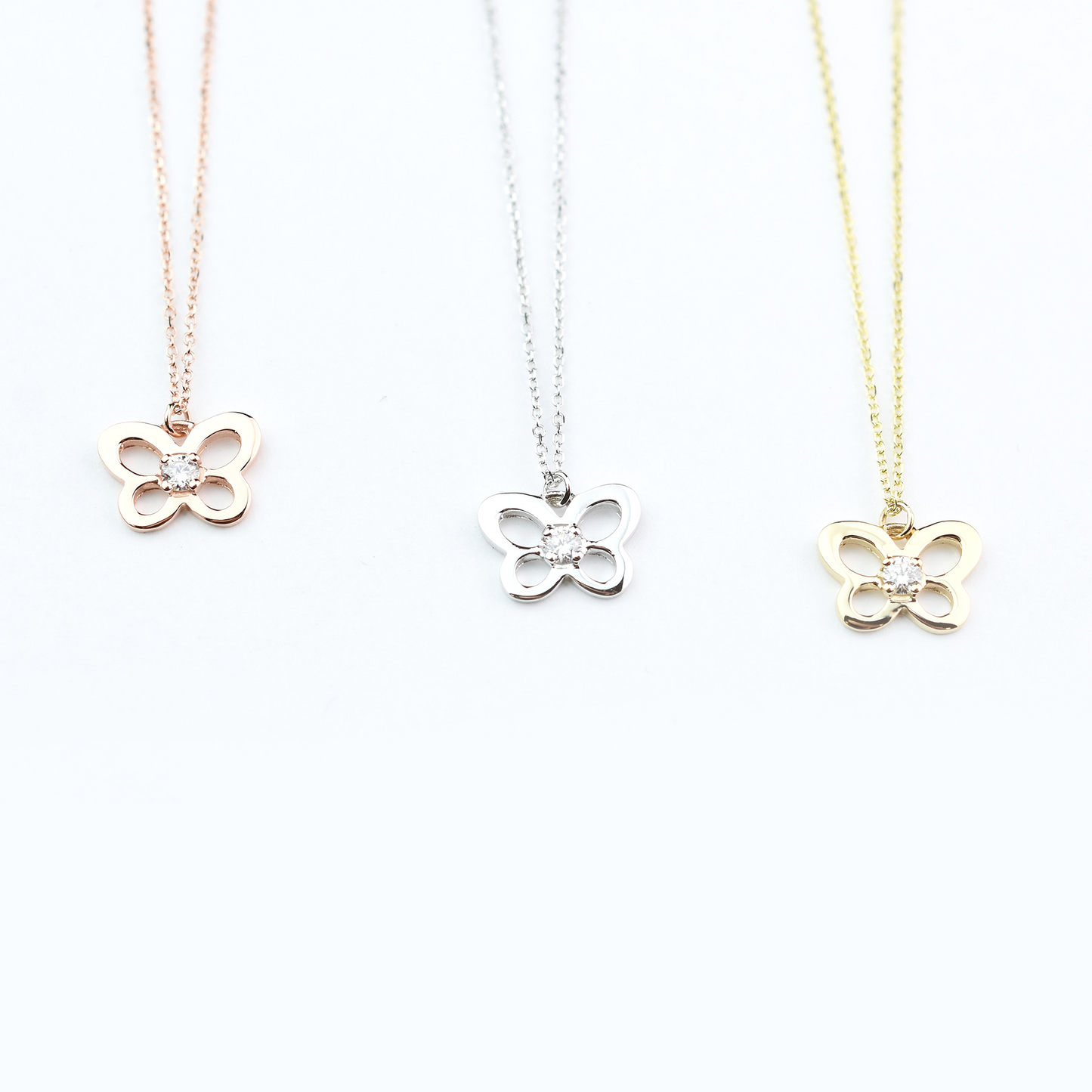 14K Diamond Butterfly Necklace
