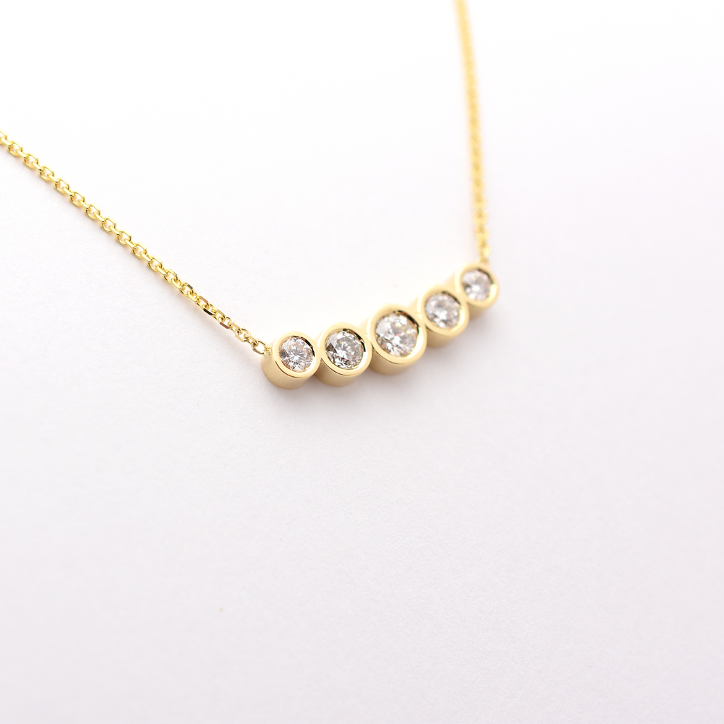14k Gold 5 Diamond Necklace