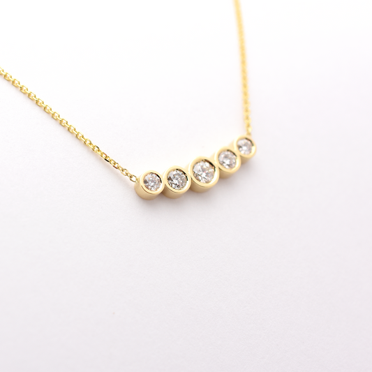 14k Gold 5 Diamond Necklace