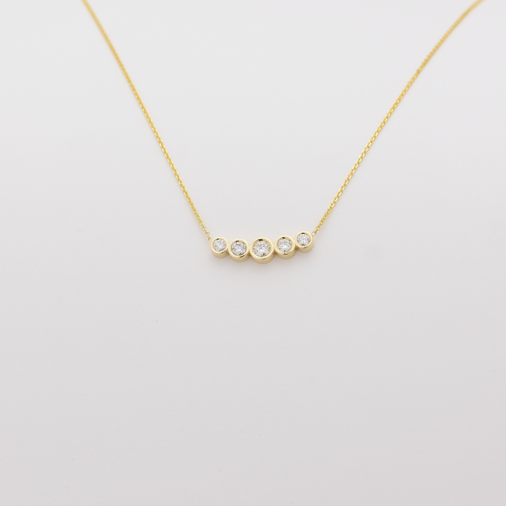 14k Gold 5 Diamond Necklace