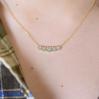 14k Gold 5 Diamond Necklace