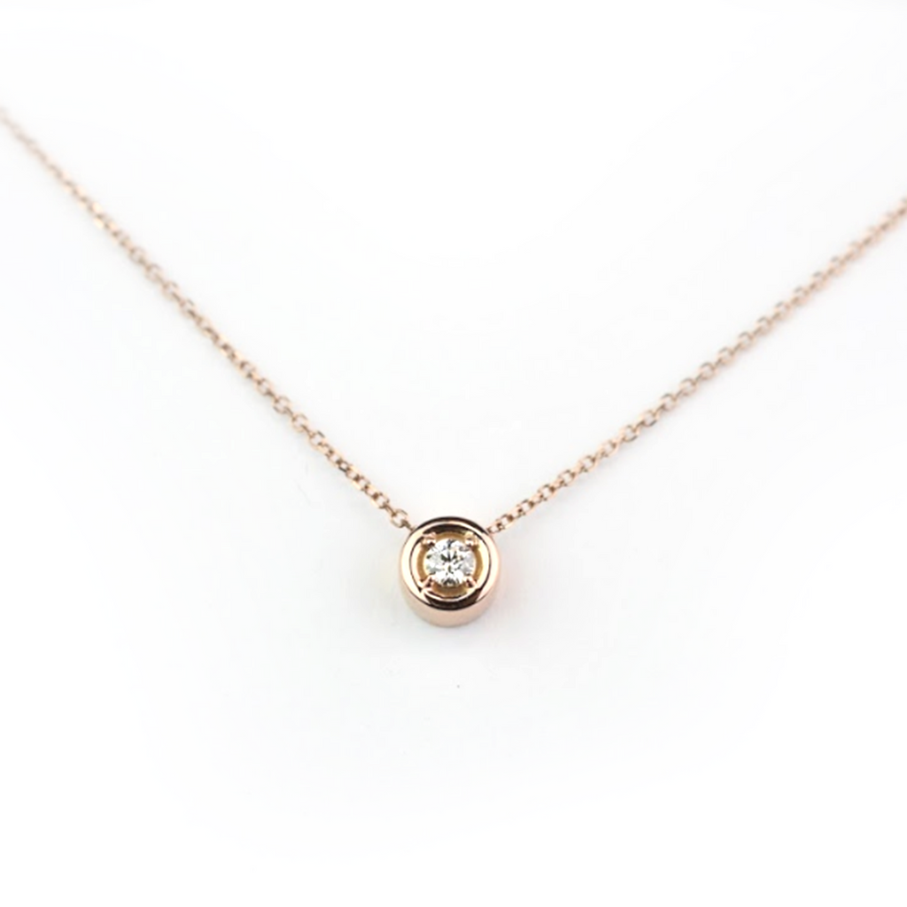 14k Gold Diamond Solitaire Sliding Necklace