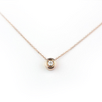 14k Gold Diamond Solitaire Sliding Necklace