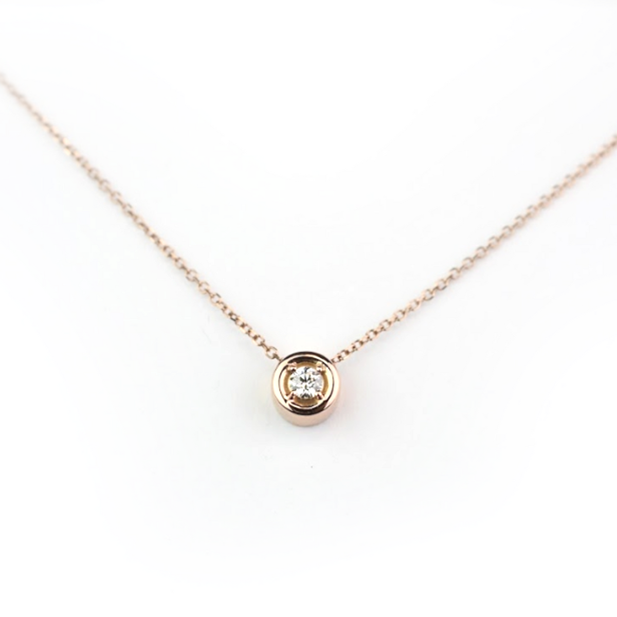 14k Gold Diamond Solitaire Sliding Necklace