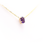 Oval Amethyst Necklace 14k Gold