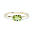 14K Gold Oval Peridot Ring