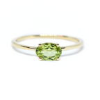 14K Gold Oval Peridot Ring