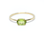14K Gold Oval Peridot Ring