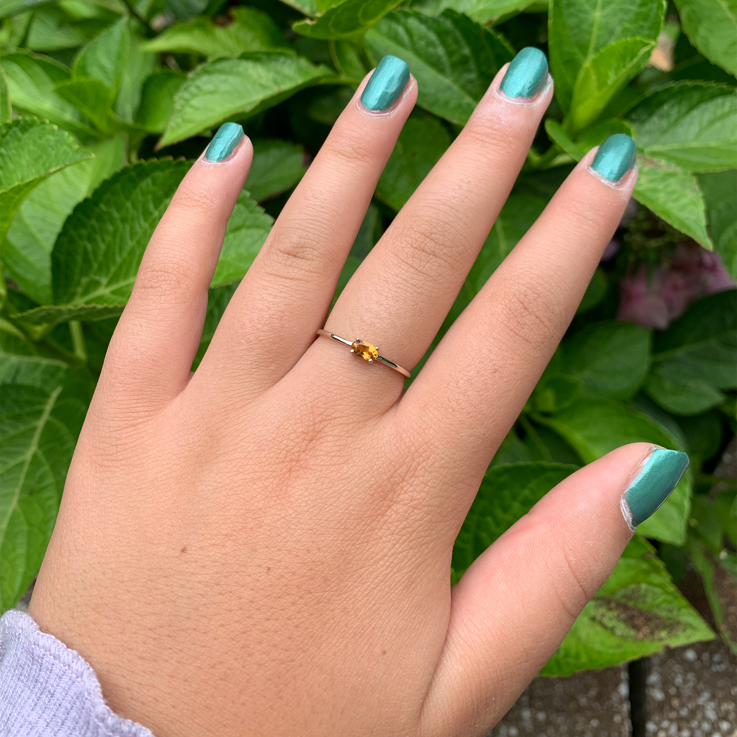 14K Gold Oval Yellow Topaz Ring