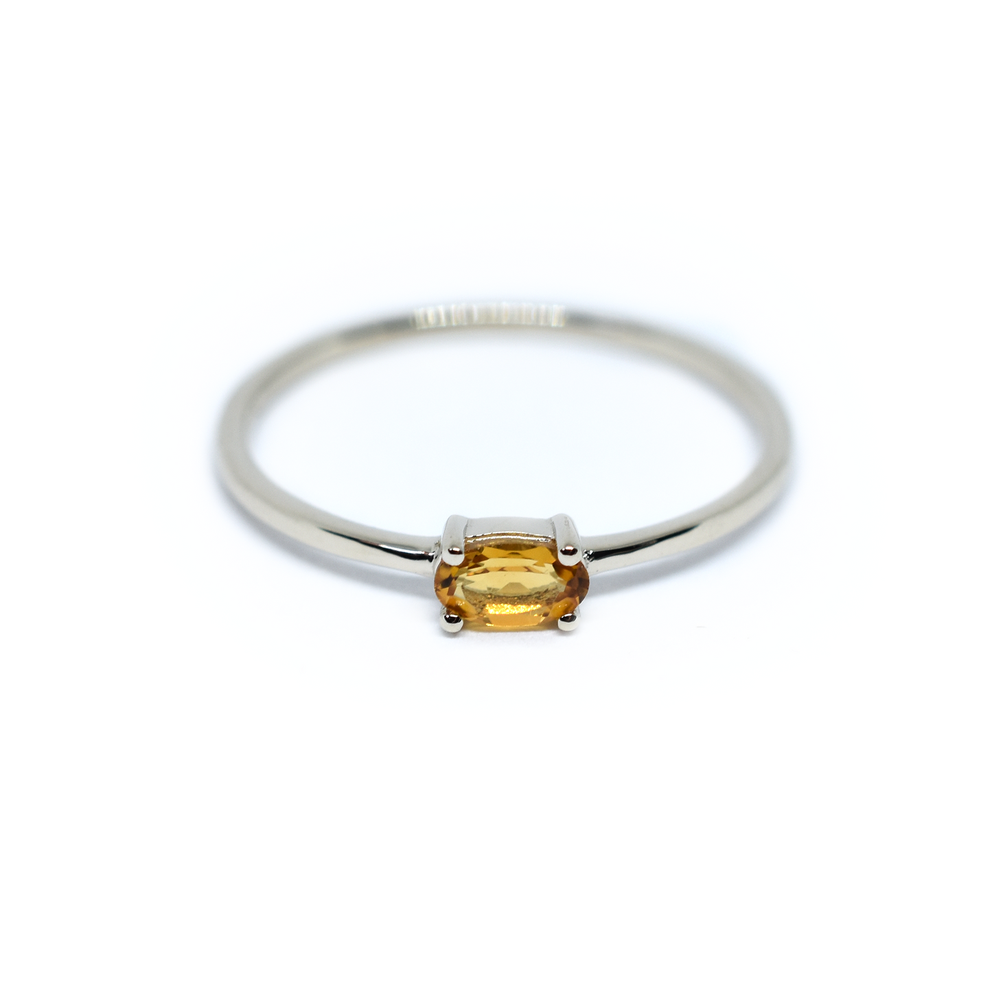 14K Gold Oval Yellow Topaz Ring