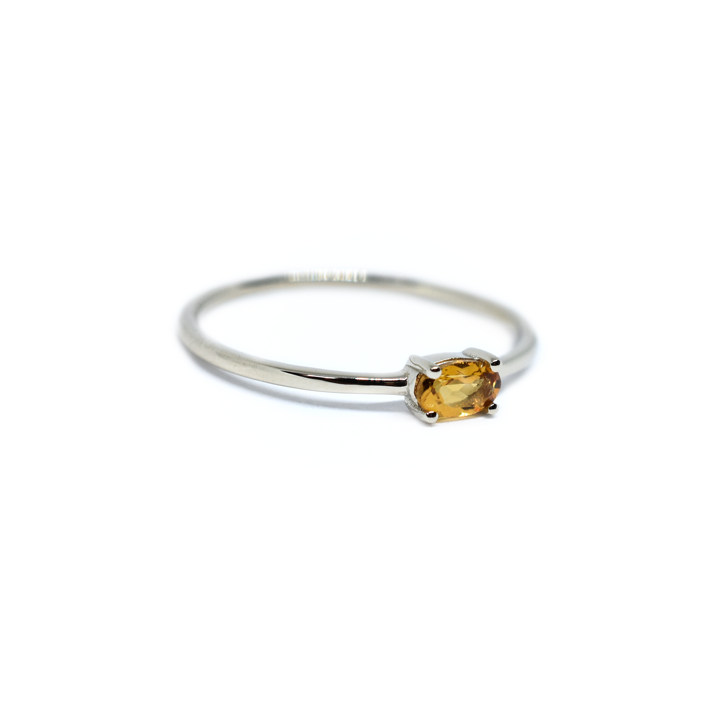 14K Gold Oval Yellow Topaz Ring