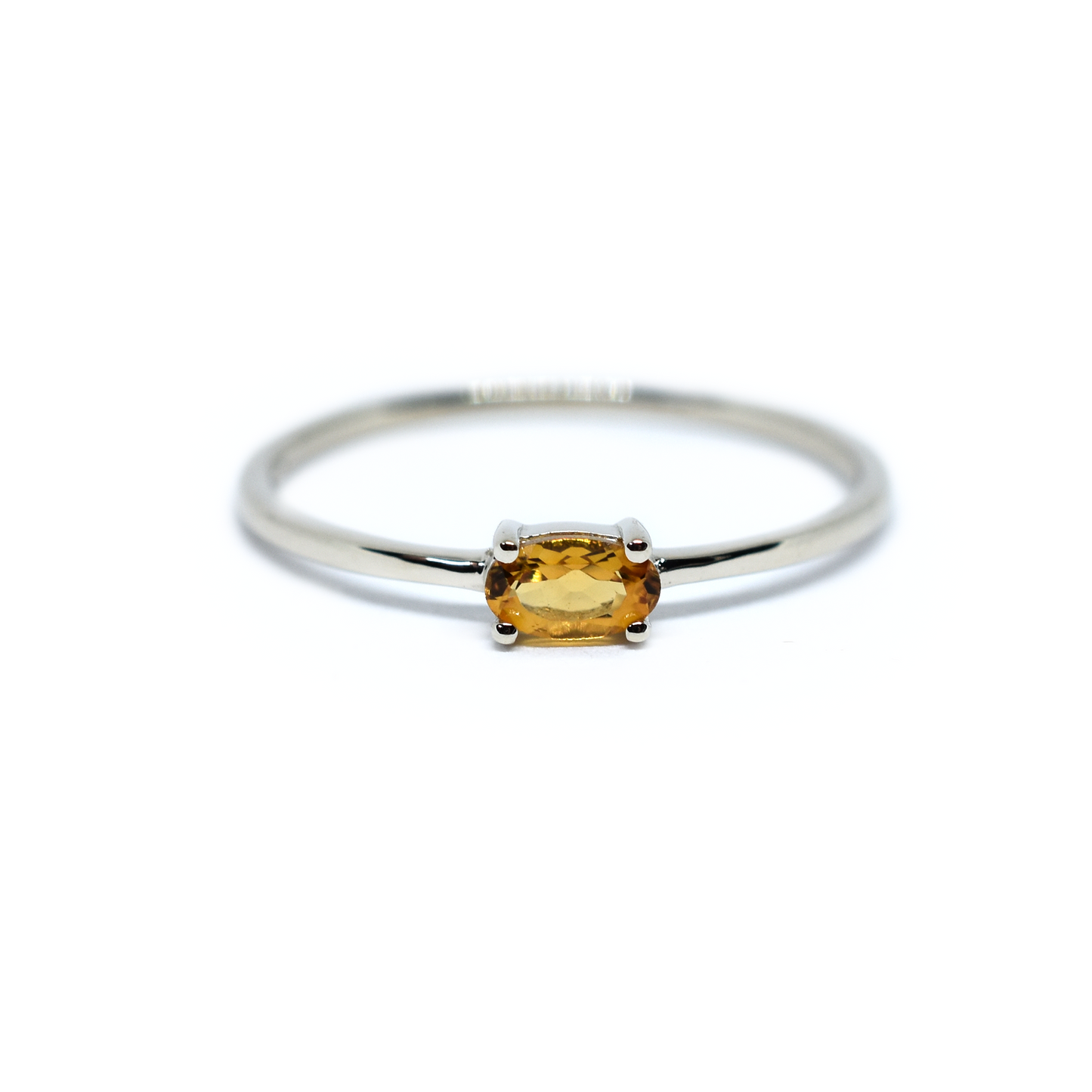 14K Gold Oval Yellow Topaz Ring