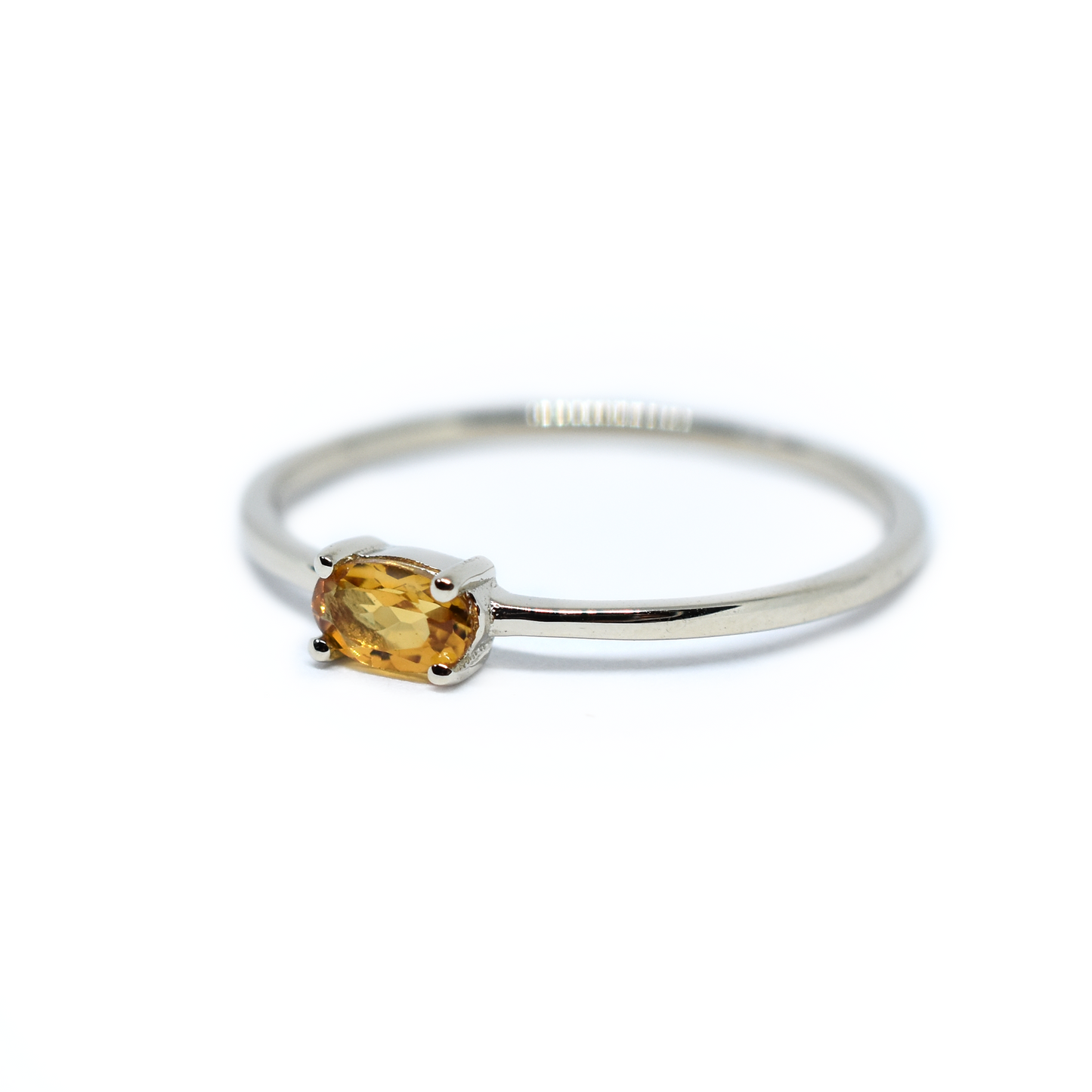 14K Gold Oval Yellow Topaz Ring