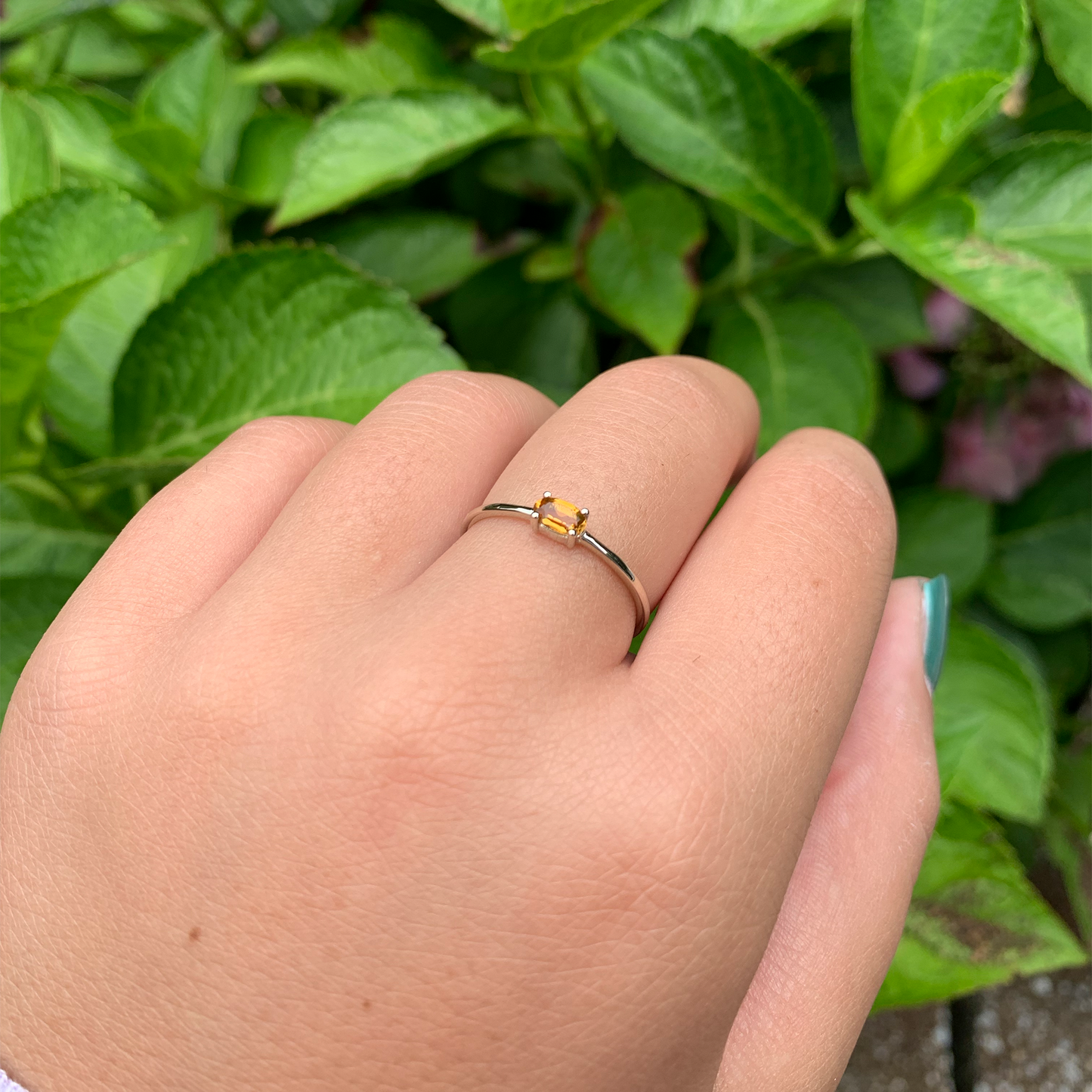 14K Gold Oval Yellow Topaz Ring