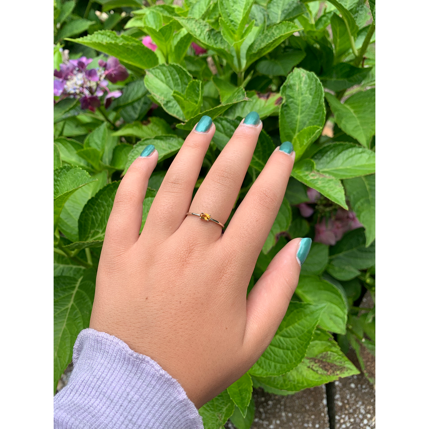 14K Gold Oval Yellow Topaz Ring