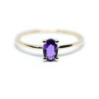 14K Gold Oval Amethyst Ring