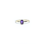 14K Gold Oval Amethyst Ring