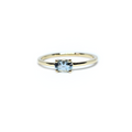 14K Gold Oval Aquamarine Ring
