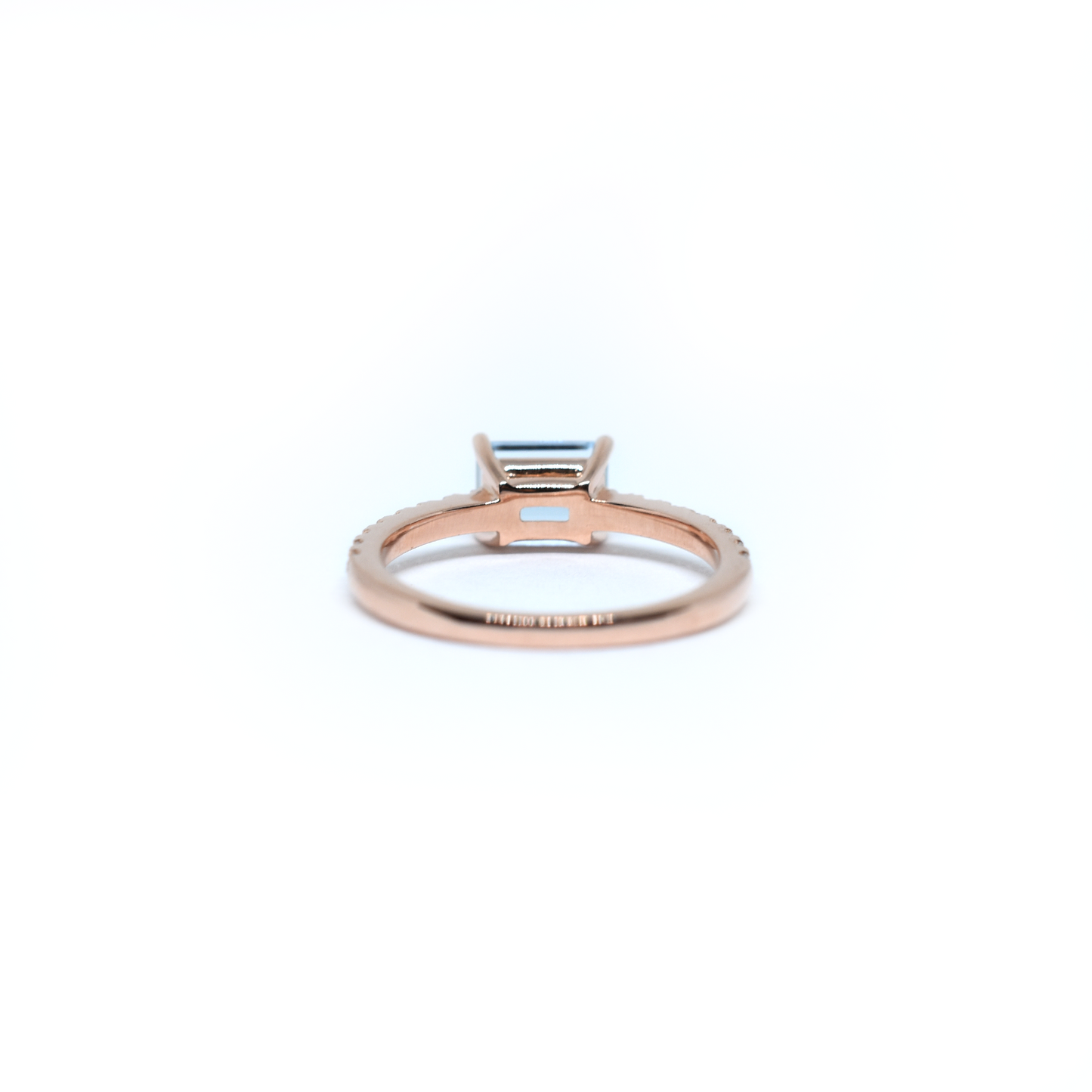 14K Gold Emerald Cut Aquamarine Ring