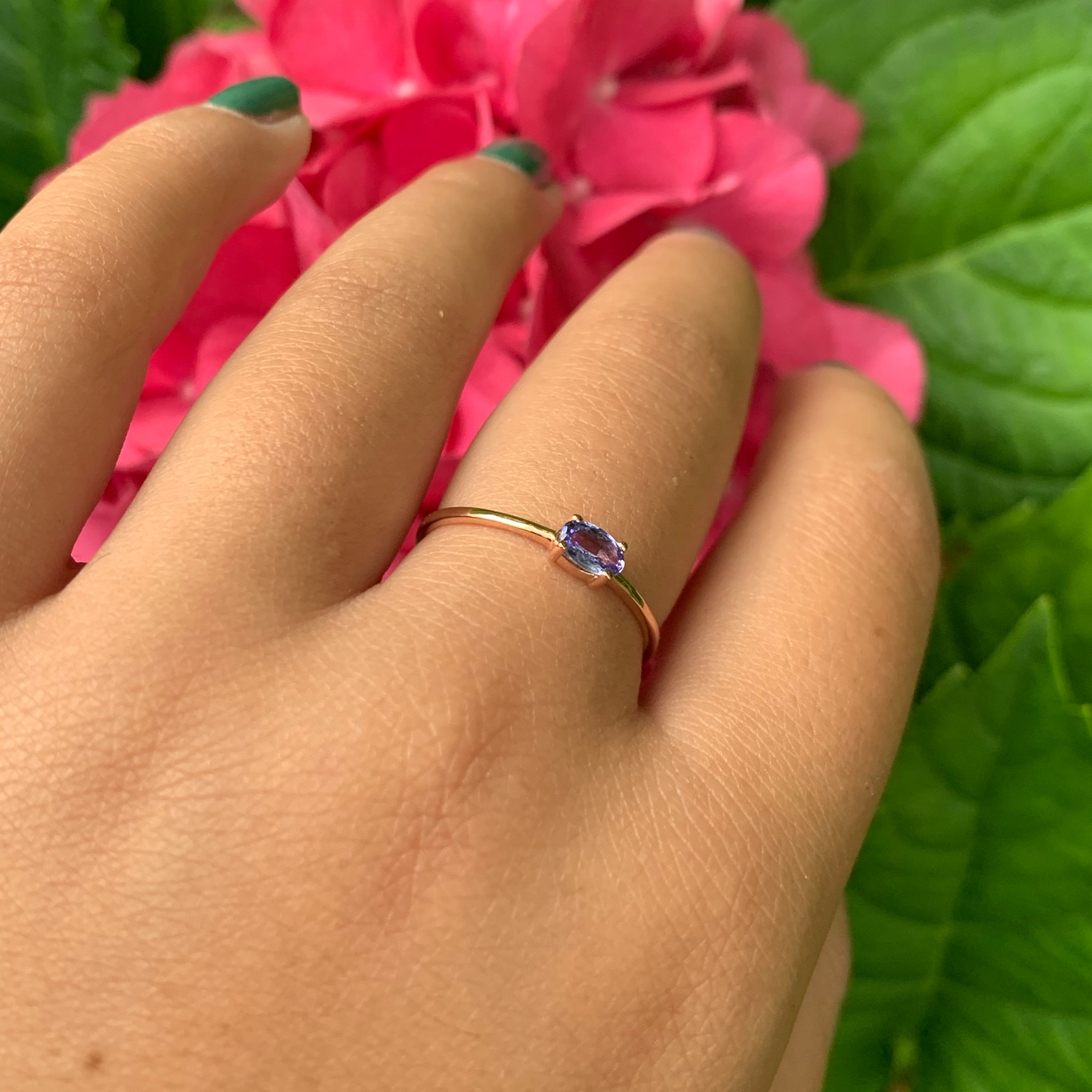 14K Gold Oval Tanzanite Ring