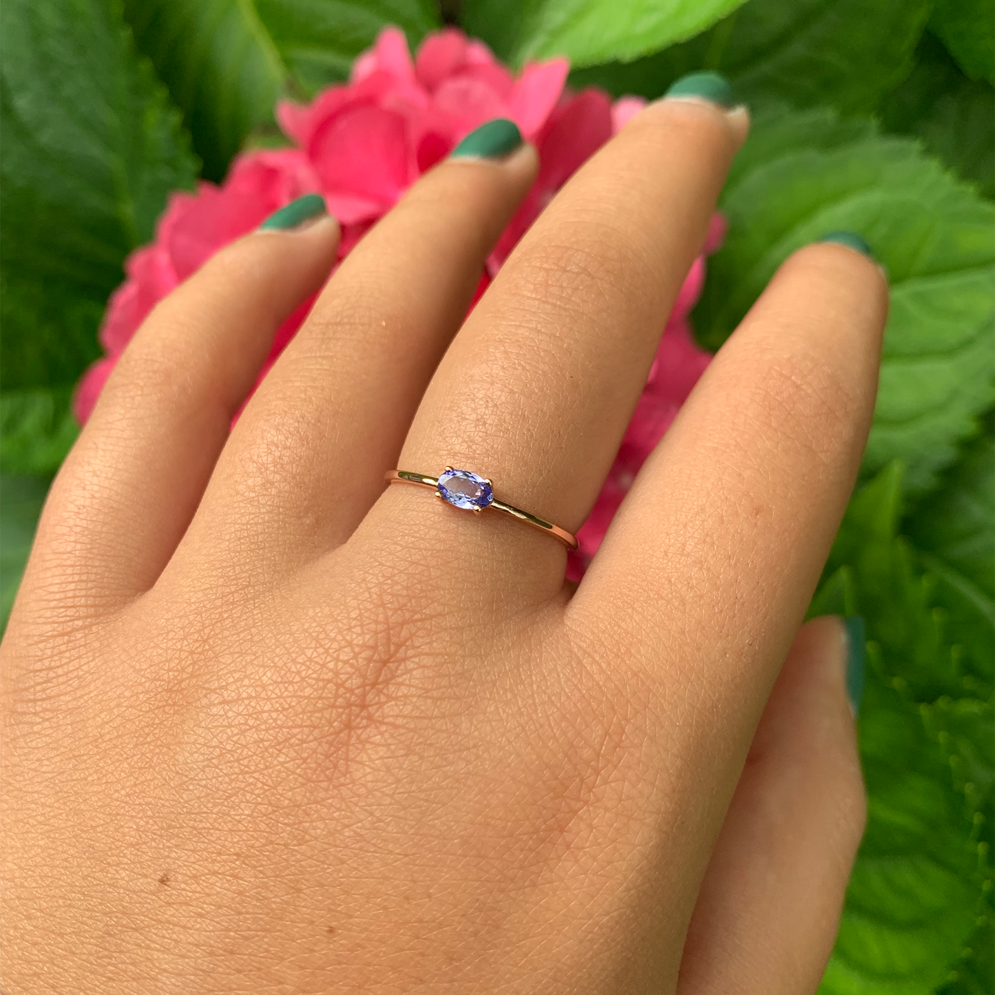 14K Gold Oval Tanzanite Ring