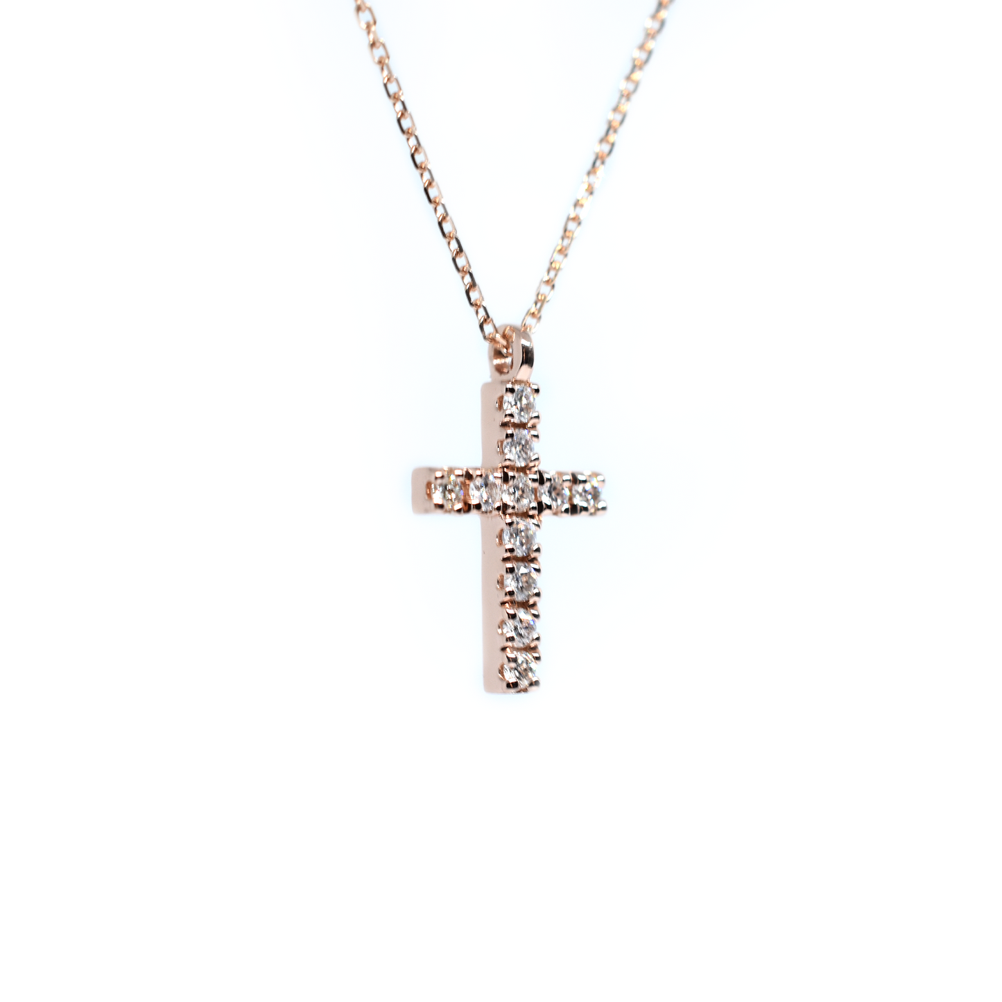 14k 0.25ct Diamond Cross Necklace