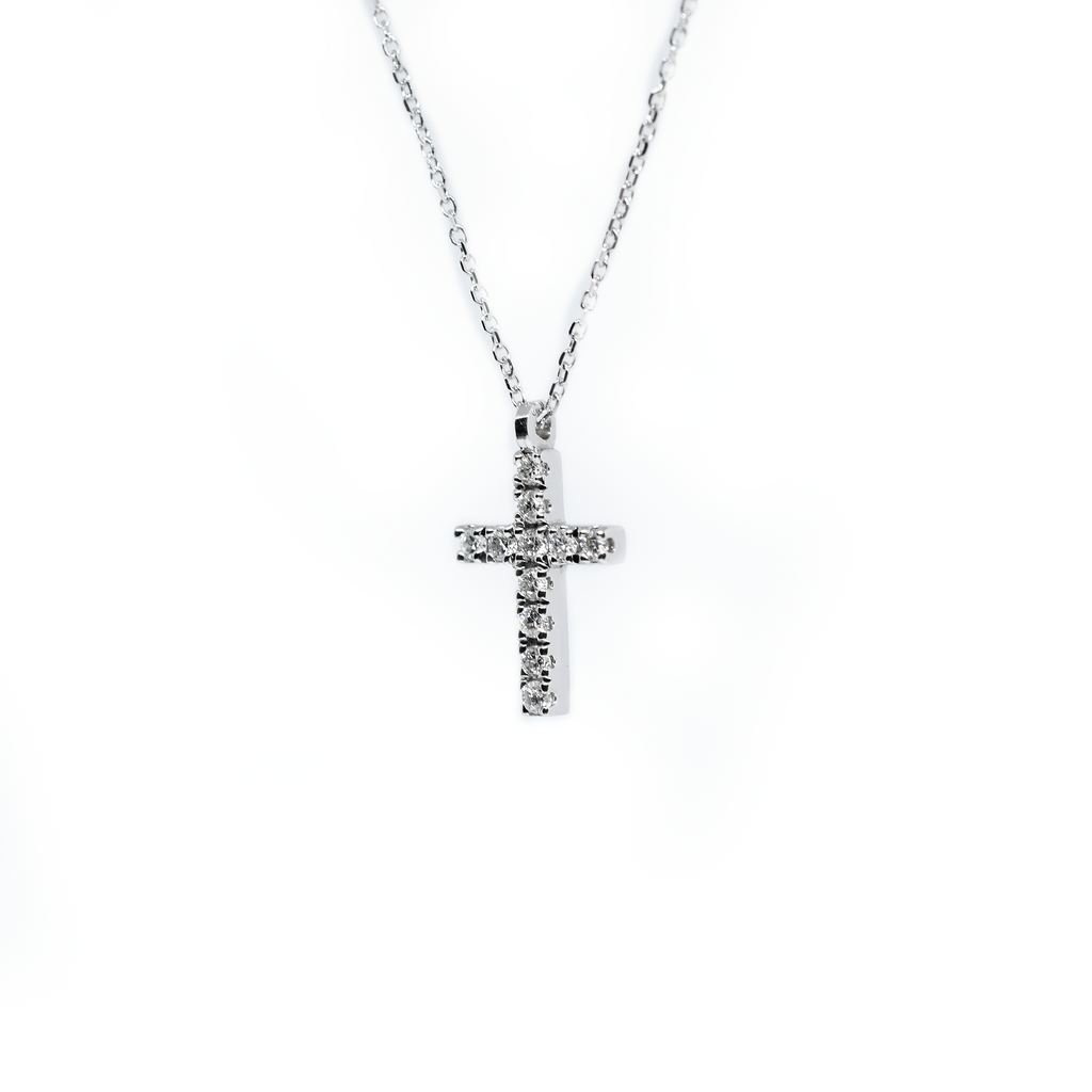 14k 0.25ct Diamond Cross Necklace