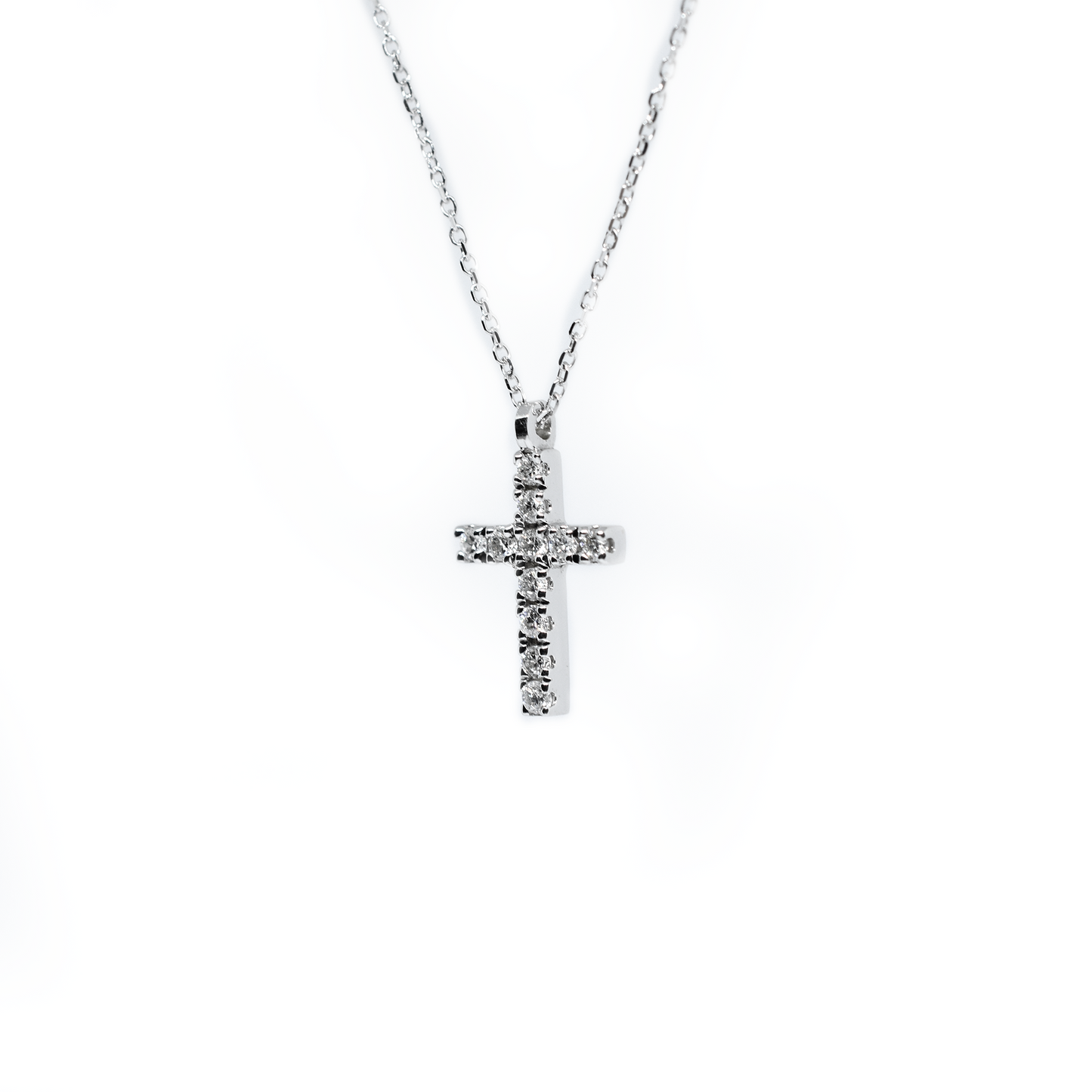 14k 0.25ct Diamond Cross Necklace